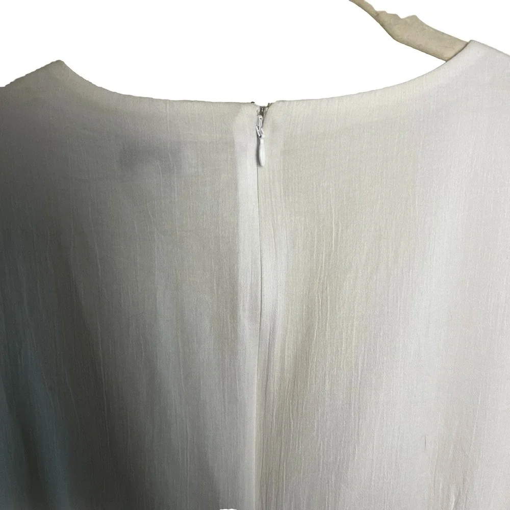 Gianni Bini Babydoll Dress Womens 12 White Tie Front Mini Zip Back Size 12‎ Bach
